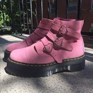 Dr Martens x Lazy Oaf suede platform boots